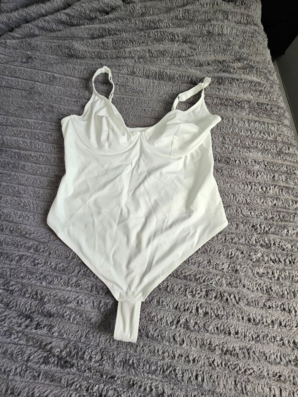 White Underwire Thong Bodysuit – 3XL